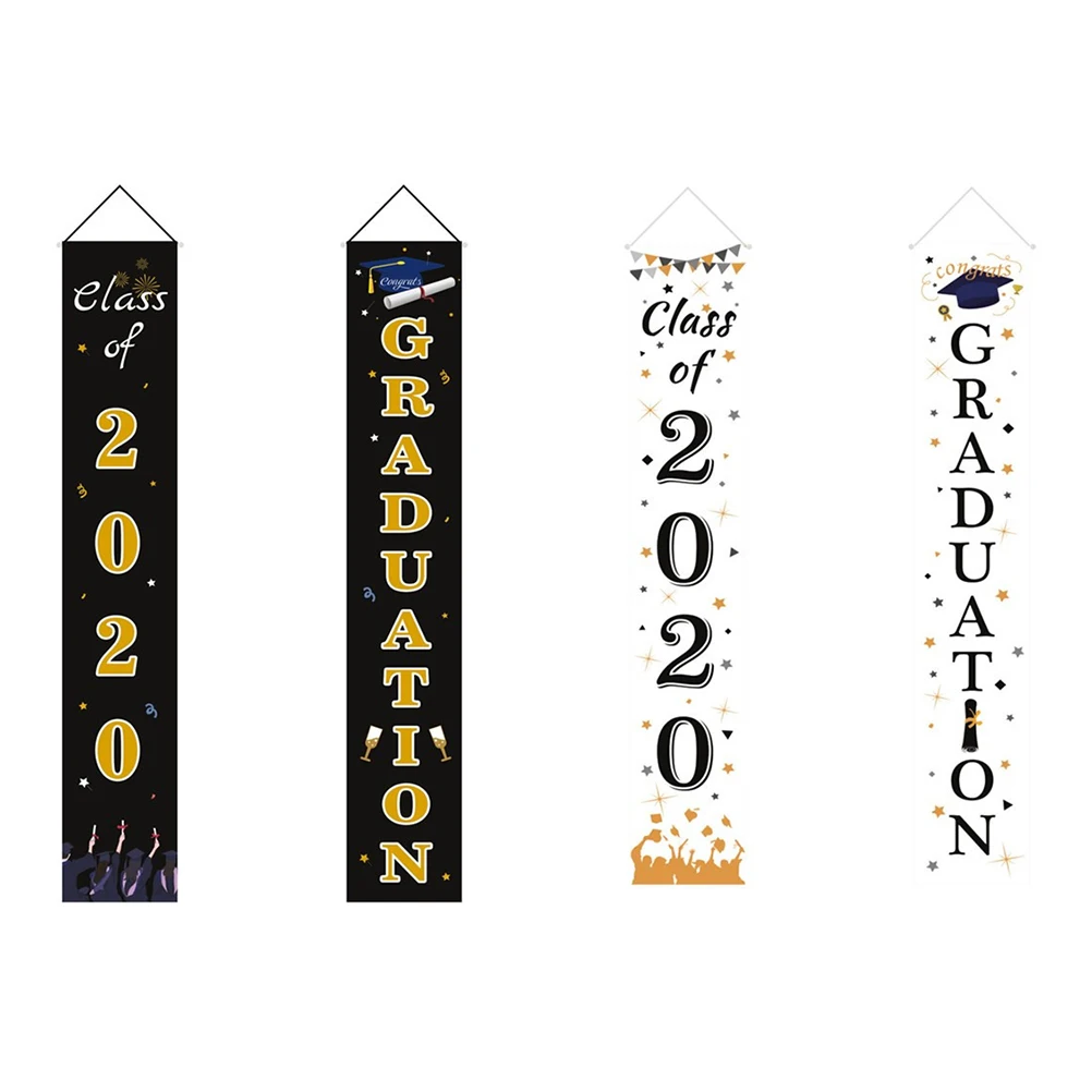 

Graduation Decoration Couplets Banner Front Door Curtain Hanging Sign Flag Class of 2020 Photo Booth Background