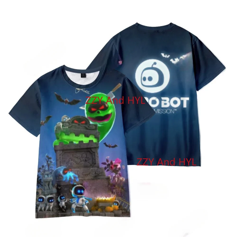 Game ASTRO BOT T-Shirt Cartoon T Shirts for Boys Girls Funny Tshirt Children's Clothing ASTROBOT Graphic Tee Shirts Kids Clothes