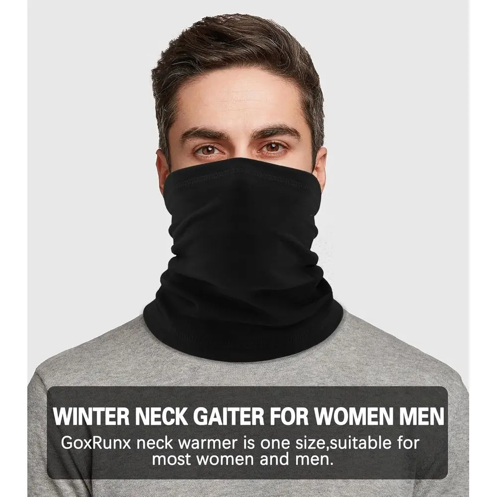 GoxRunx Winter-Halsmanschette, wärmer, weiche Fleece-Gesichtsbedeckung, winddicht, Gesichtsschal für kaltes Wetter, zum Skifahren, Wandern, Männer und Frauen