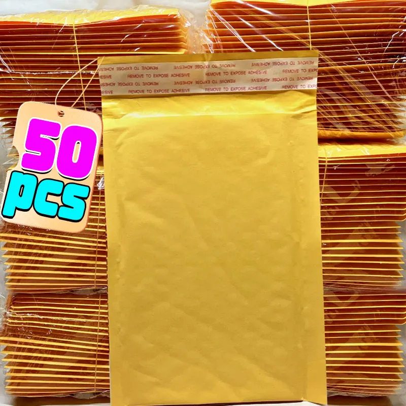 

50/10 шт., крафт-бульбашковые конверты, сумки, почтовые конверты, самоклеящиеся герметичные водонепроницаемые деловые сумки для доставки, подарочная упаковка, сумка для хранения