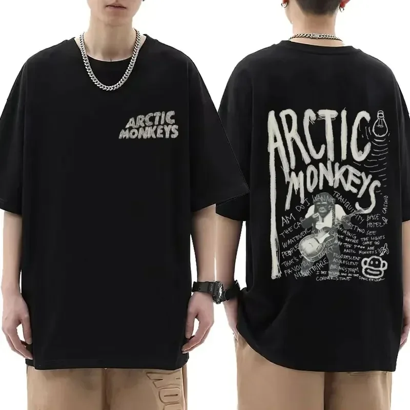 

Arctic Monkeys Inspired T Shirt - Album List Doodle Print Vintage T-shirt Men Women Hip Hop Punk Short Sleeve Tshirts Streetwear