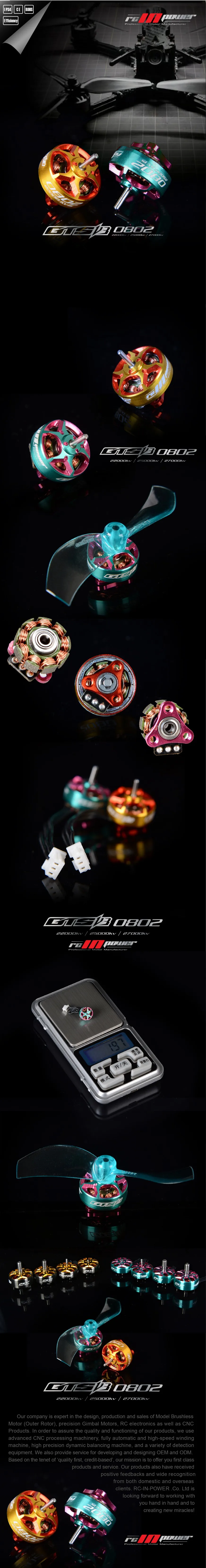 RCINPOWER GTS V3 0802 1S Brushless Micro Motor 22000KV 25000KV 27000KV 1.0mm Shaft Diameter Mini Motors for Indoor FPV Drones