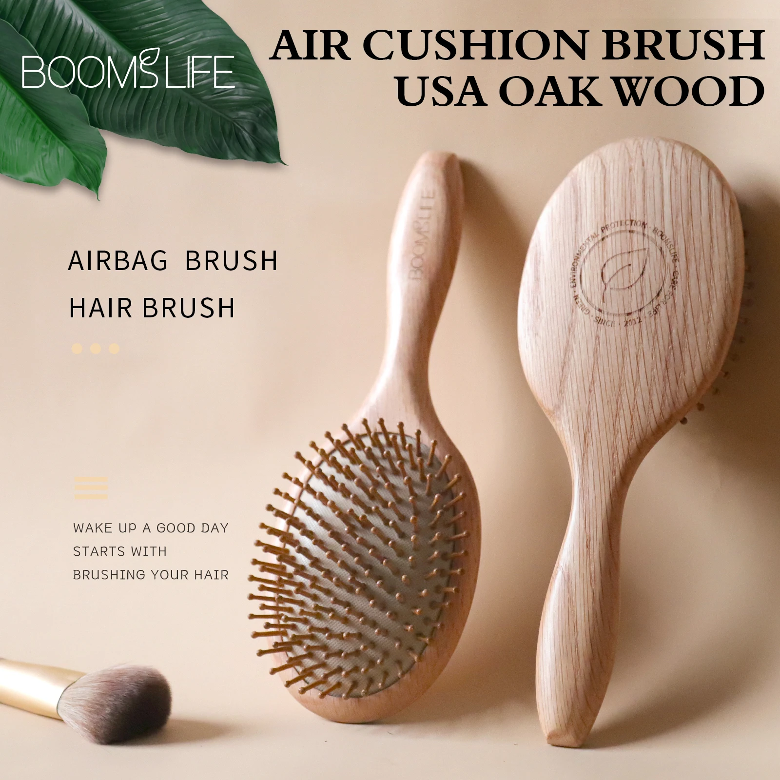 

Natural Hair Brush Women Wide Tooth Hair Combs Healthy Paddle Cushion Massage Hairbrush Wooden Comb Hair Care Barber Accessories