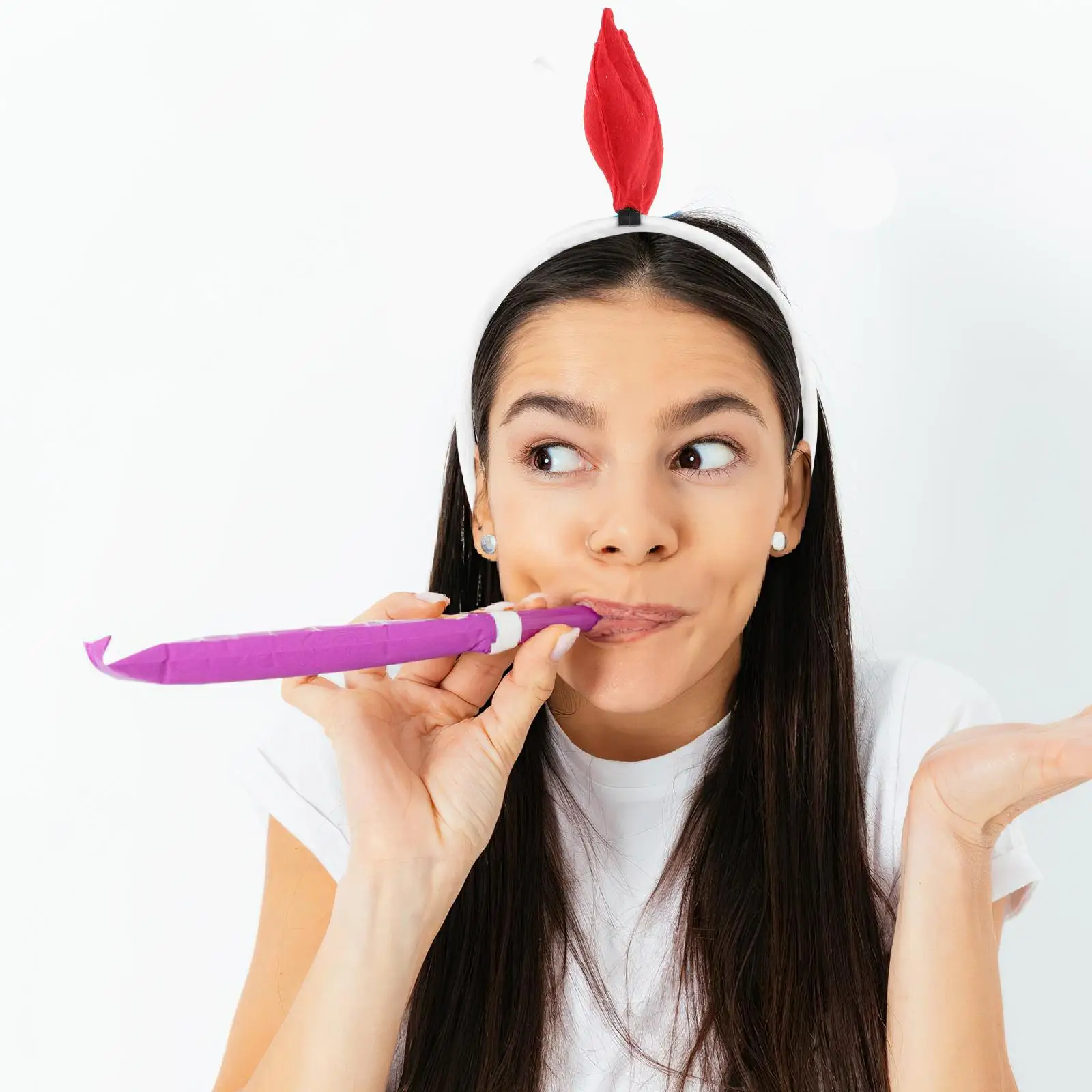 Rooster Plush Tails White Chicken Headband Party Accessory Easter Claw Child