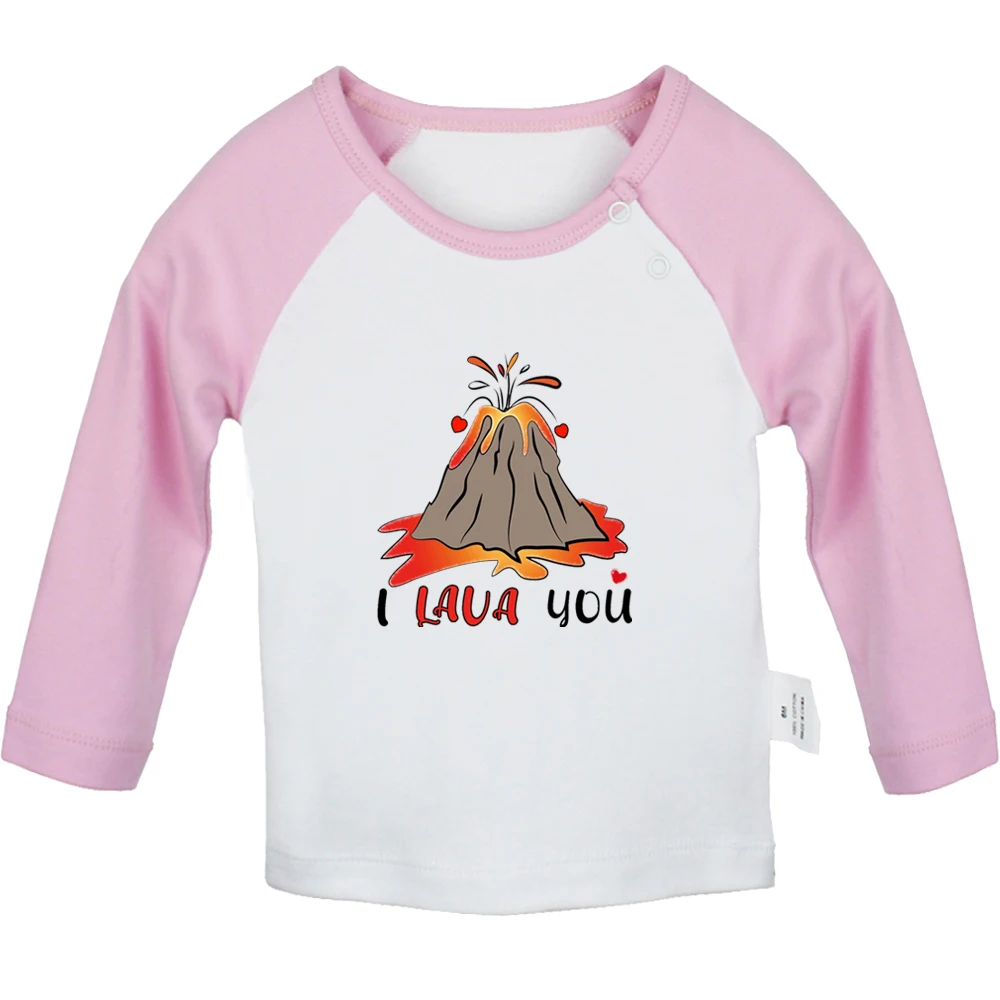 

iDzn New I Lava You Printed Graphic Cute Baby T-shirts Kids Long Sleeves Tees 0-24M Infant T shirt Boys Girls Tops Clothes