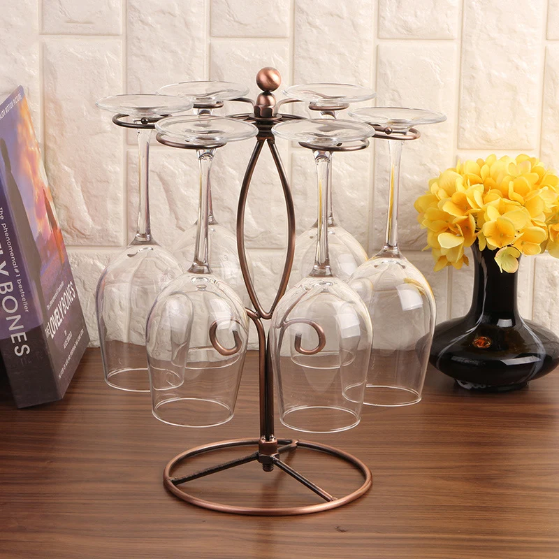 Countertop  Wine Glass Rack Hold 6 Glasses Wine Racks for Home Decor Kitchen Storage