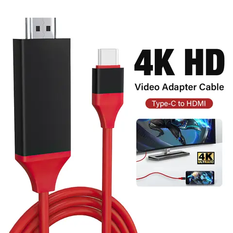 4K 30Hz USB C to HDMI Cable Type C Adapter HDTV Converter Cable for iPhone 15 TV Converter MacBook Air iPad Samsung High quality