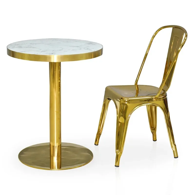 Light luxury dining table, cylindrical edge banded marble dining table Minimum order of 5