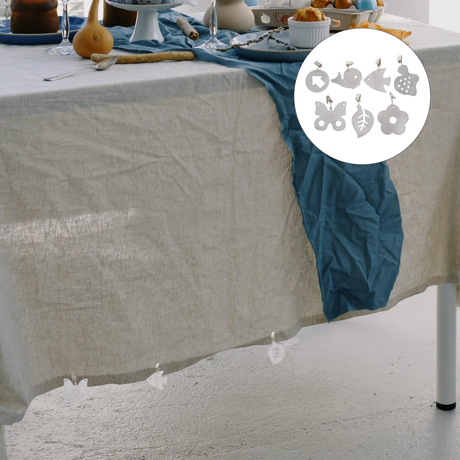 

7 шт., гири для скатерти, металлические зажимы, держатели для скатерти из нержавеющей стали, ветрозащитная крышка для стола для пикника на открытом воздухе