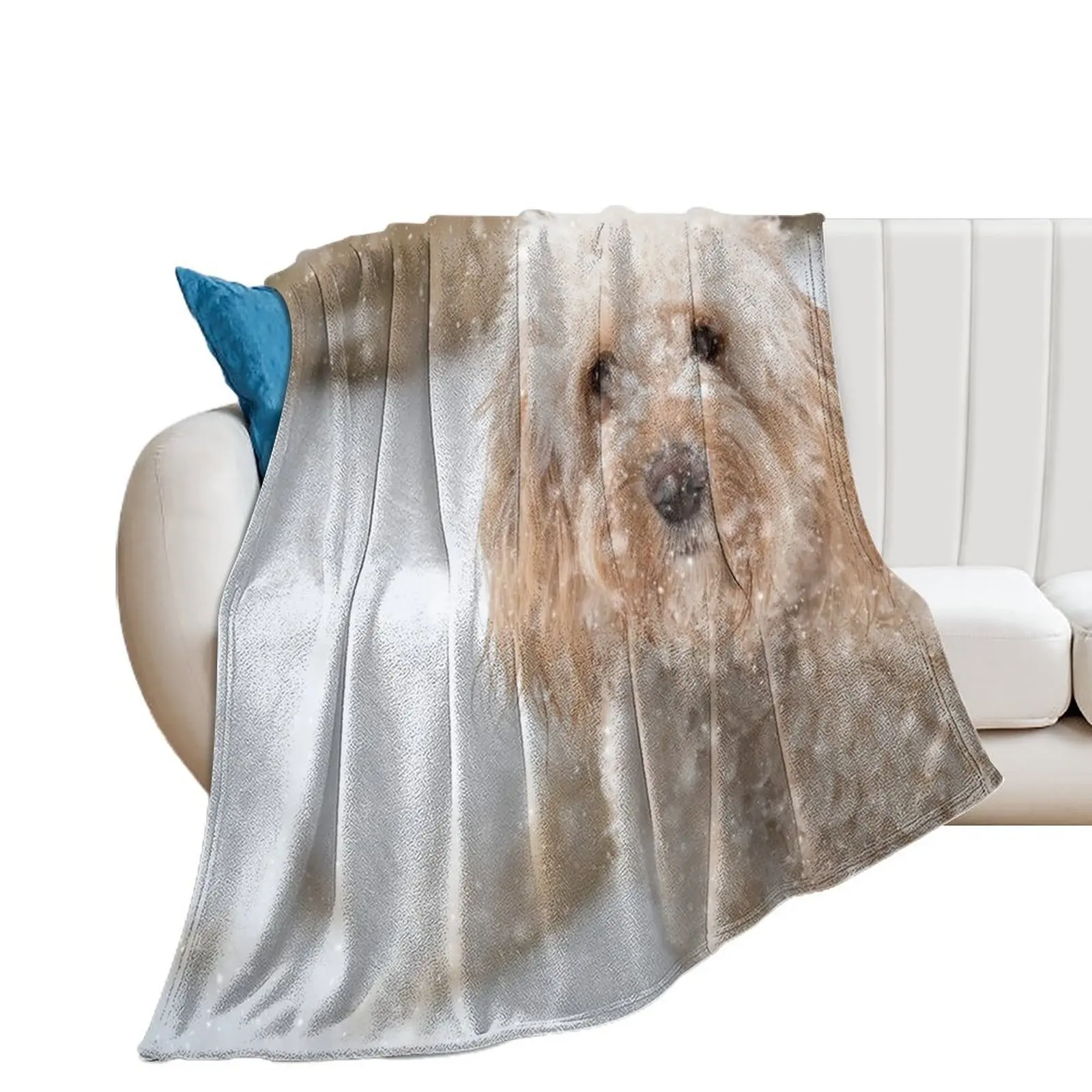 A beautiful Cockapoo in the snow Throw Blanket Bed linens Tourist Soft Big Blankets