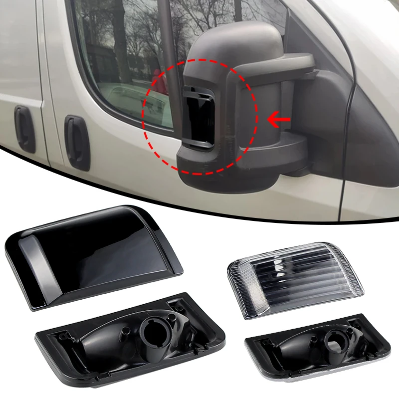 2PCS No Bulbs Automotive Side Puddle Light Shells For Peugeot Boxer Fiat Ducato Ram Promaster Citroen Jumper Relay 2006-2019