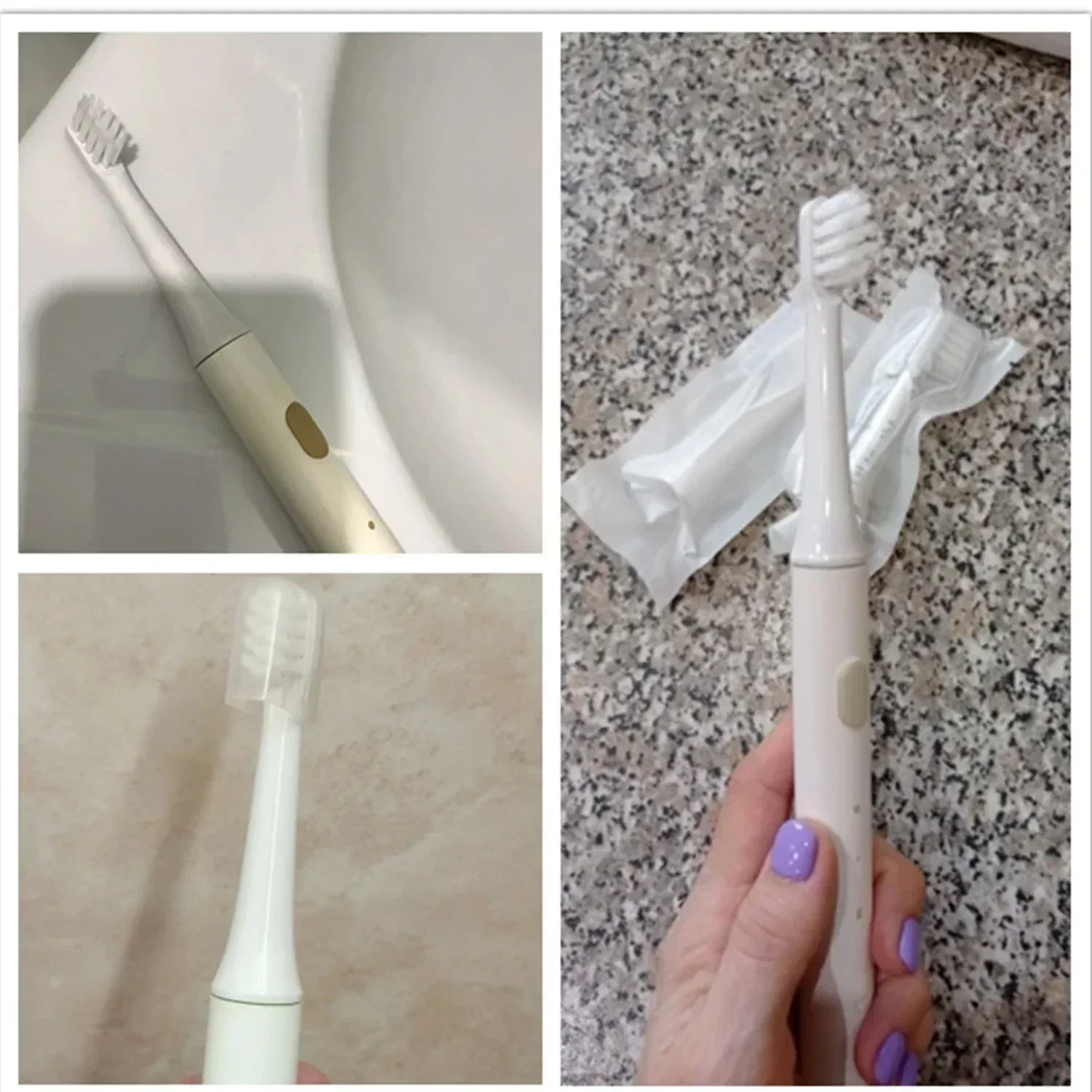 샤오미 미지아 소닉 전동 칫솔용 교체 브러시 헤드, 진공 듀퐁 소프트 강모 노즐, T100, 5-10 개