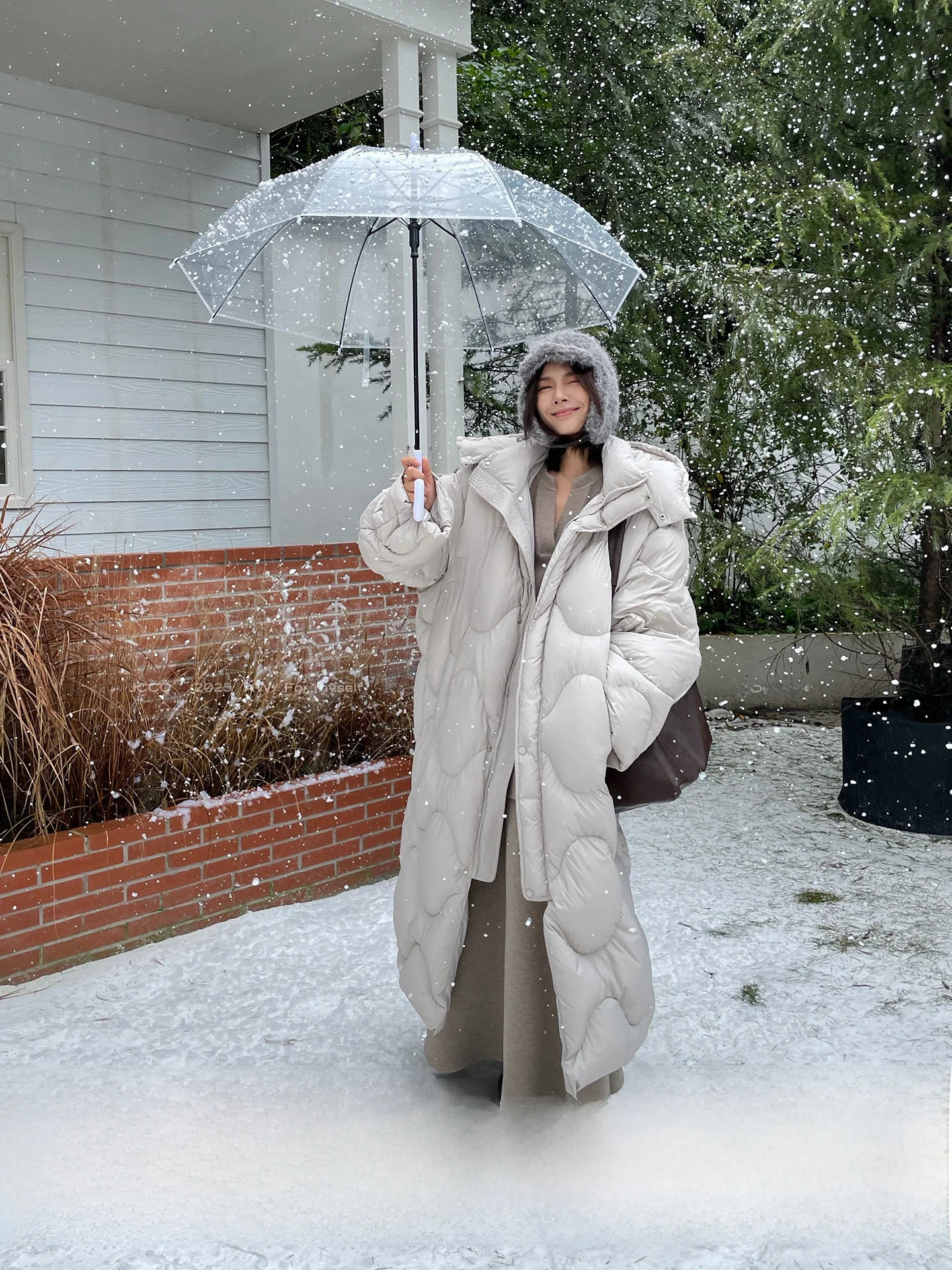 

JCCC Shadow Long down Jacket 90 White Duck Feather Hooded Thickened Stand Collar Loose Fit Warm Autumn Winter Outerwear