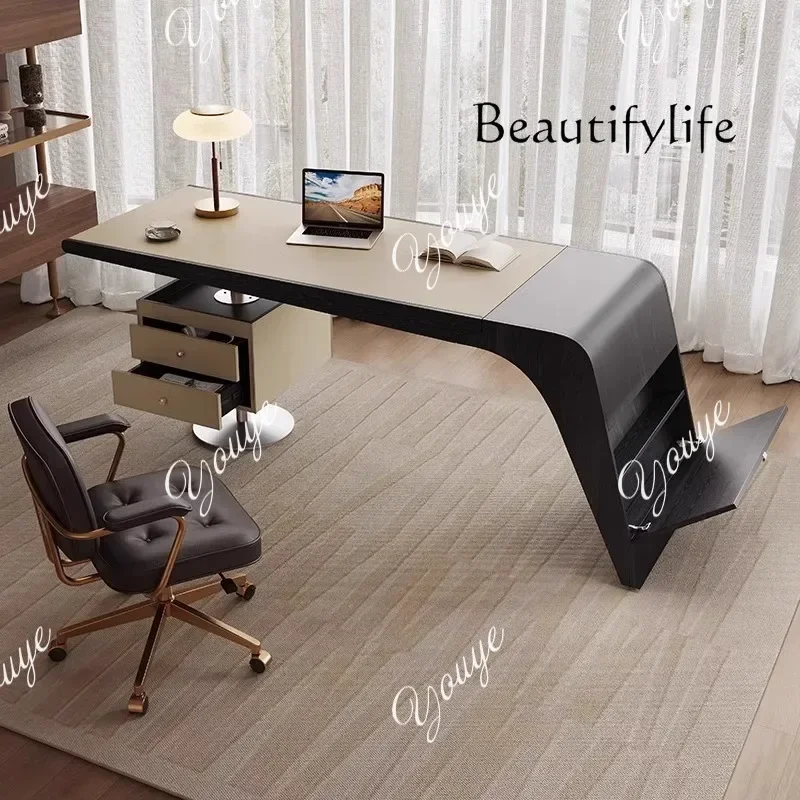 

N49 J Beautiful Desk Italian Adult Home Computer Desk Modern Light Luxury High-end Solid Wood Writing Desk