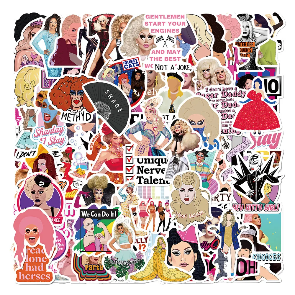 Pegatinas de la serie de TV RuPauls Drag Race, calcomanías de dibujos animados divertidos, grafiti, álbum de recortes para teléfono, papelería, decoraciones, 10/30/50/100 piezas