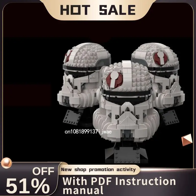 

New 962Pcs Popular Movies Space Wars Moc Commander Helmet Character Model Custom Puzzle Diy Creative Ideas Kid Toy Birthday Gift