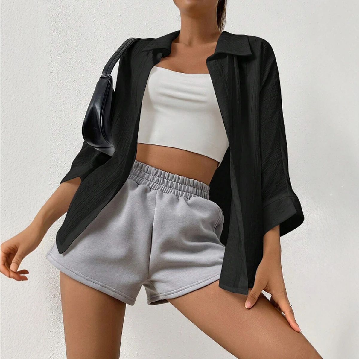 여성용 셔츠 봄 패션 심플 캐주얼 플레인 긴팔 셔츠 칼라 버튼 오피스 레이디 셔츠