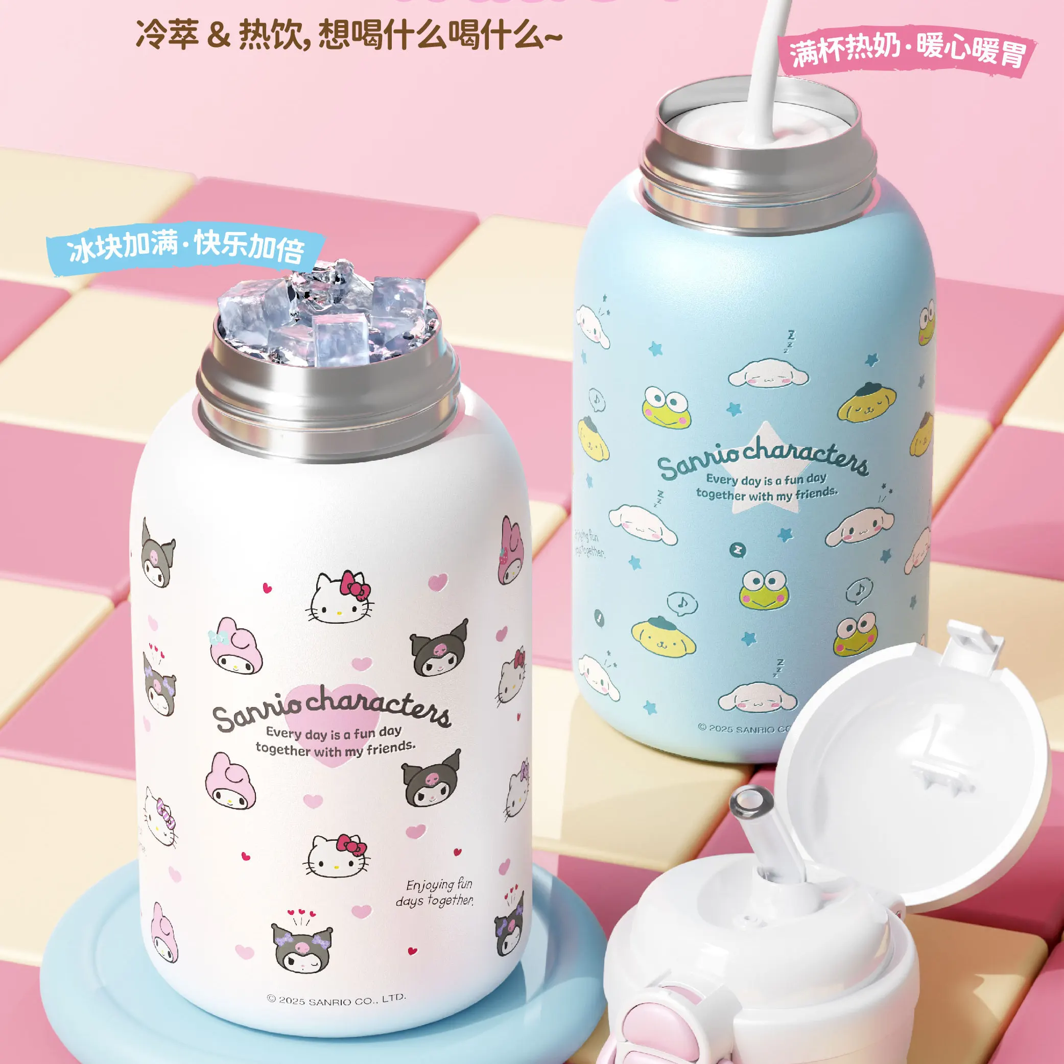 

Новая семейная изолированная чашка Sanrio с рисунком Куроми Cinnamoroll Piano 316, 500 мл, соломенная чашка для воды из нержавеющей стали, периферийные устройства в стиле аниме, подарок