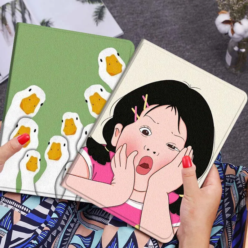 

Cartoon Girl Goose Art Popular Gift For Xiaomi Mi Pad Mini 4 5 6 7 SE Pro Plus Redmi Pad 2 SE 2025 8.8 11 Foldable Tablet Case