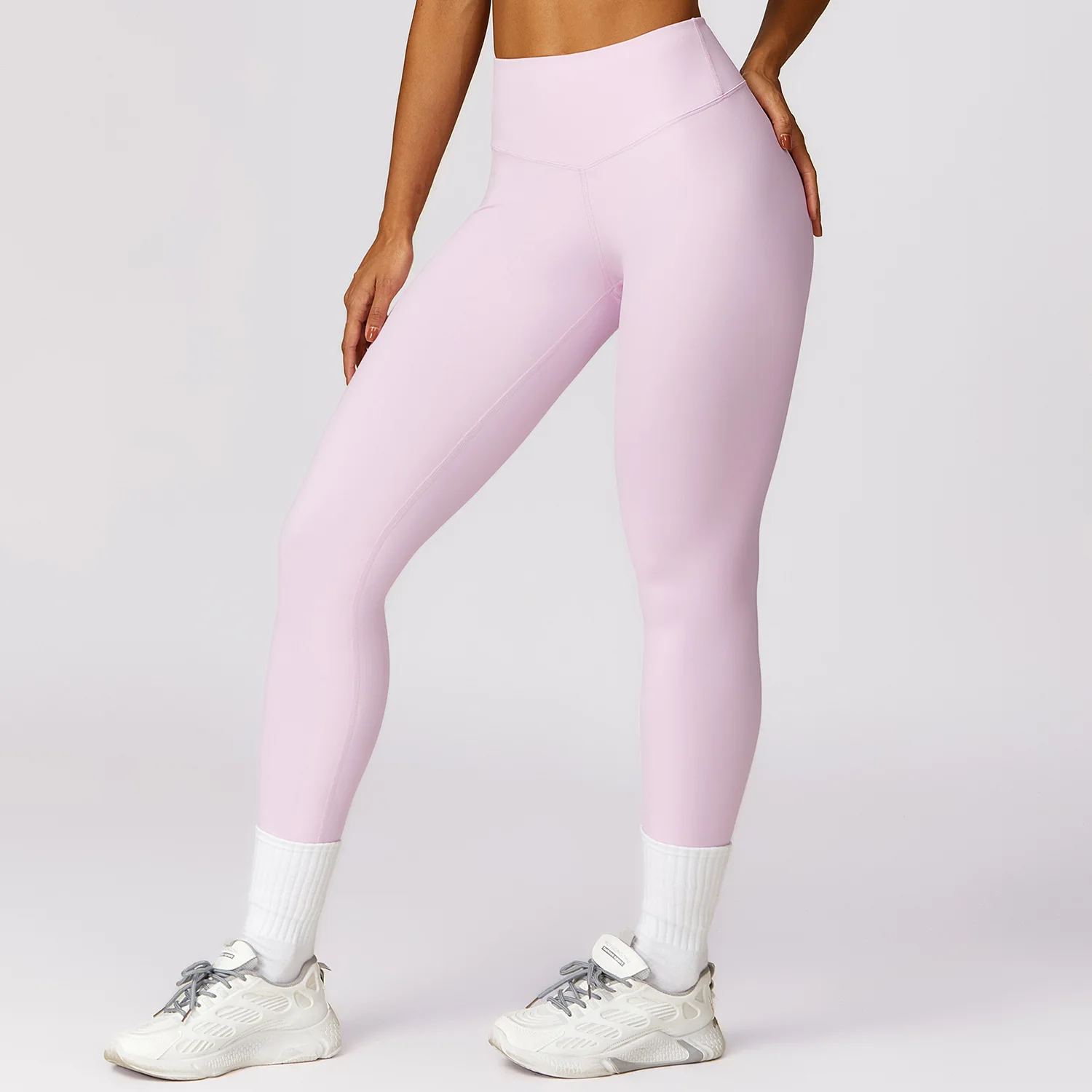 Yoga Leggings Hips Lifting Gym Leggings Solid Color Sport Pants High Waist Fitness Leggings Bubble Butt Workout Running Pants