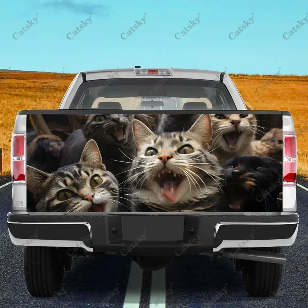 A Group of Adorable Kittens Truck Tailgate Wrap Professional Grade Material Universal Fit for Full Size Trucks Weatherproof