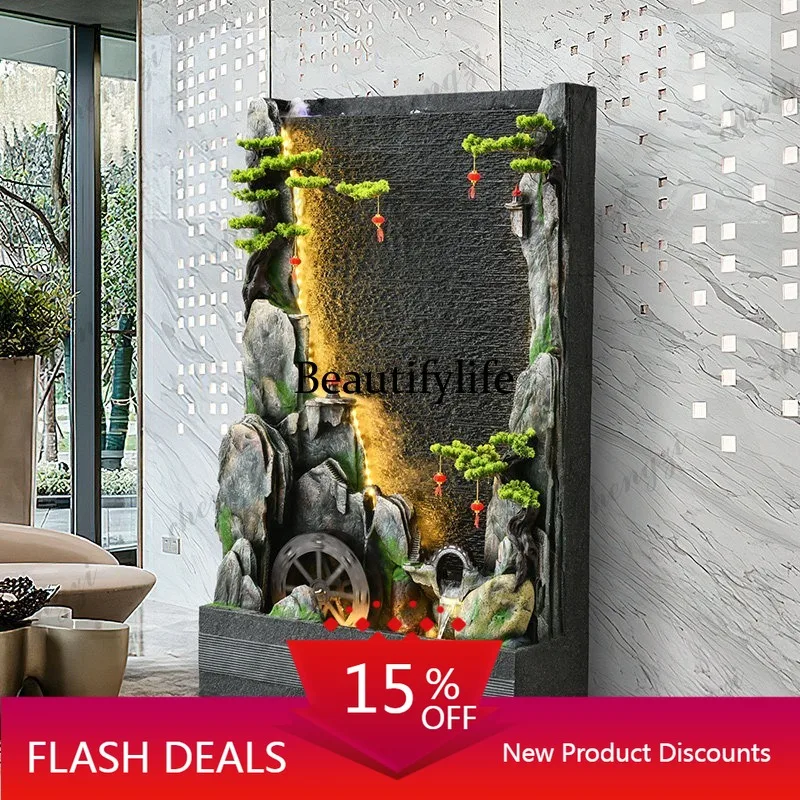 D80 Water curtain wall, flowing water wall landscape to attract wealth fountain circulating water, decoration large ornament