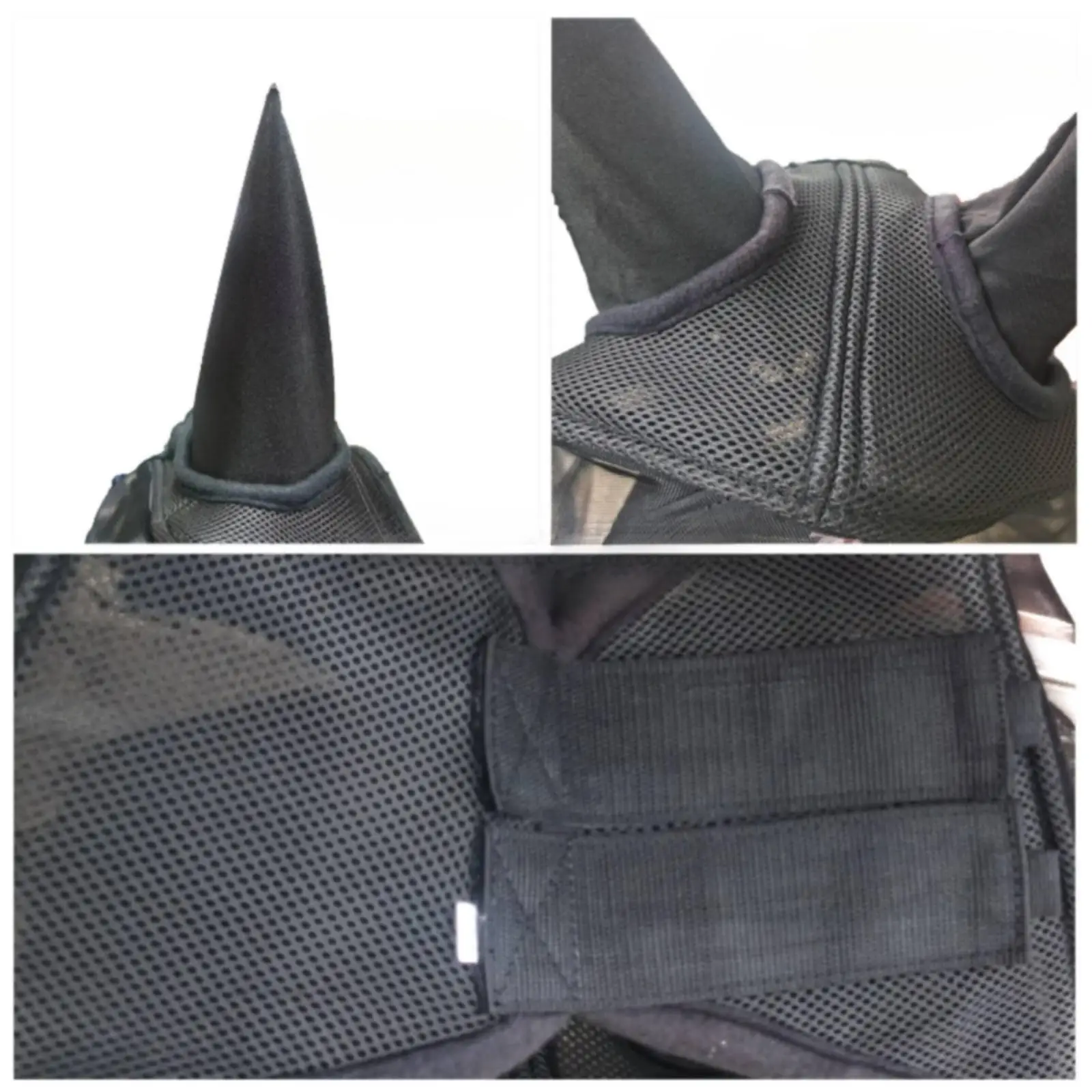 馬用保護カバー-通気性メッシュフライマスク-馬用ヘッドフード-調整可能なベルクロ式-牧草地や厩舎用