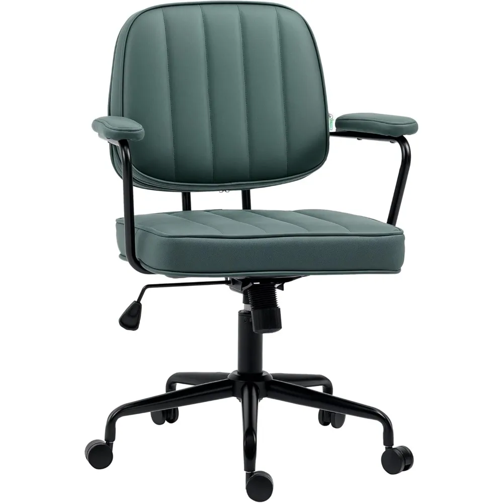

Home Office Chair, Microfiber Computer Desk Chair with Swivel Wheels, Adjustable Height, and Tilt Function, Green