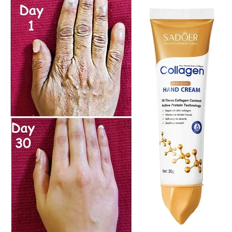 Collageen Anti-Rimpel Handcrème Huid Gekraakte Reparatieproducten Verzachten Voeden Anti-Drogen Whitening Hydraterende Huidverzorging Nieuw