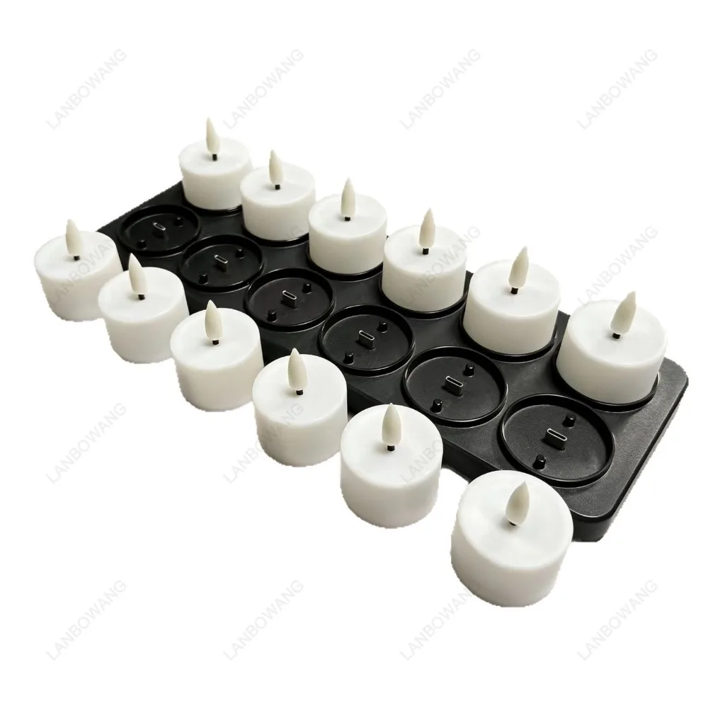 Rechargeable LED Flameless Candles, Type-C Charging, Christmas Party Ambient Light Decor