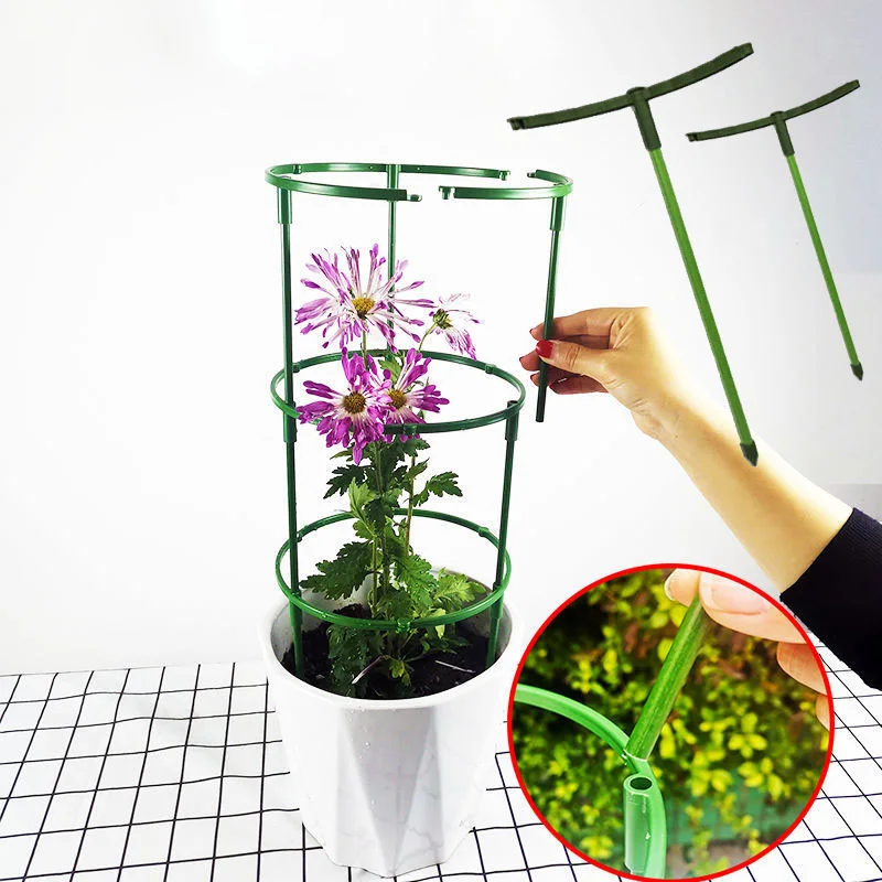 

2/5pcs Flowers Plastic Plant Support Pile Holder Stand round for tomato Greenhouse Arrangement Rod Orchard Garden Bonsai Tool t1