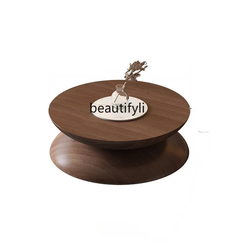 

S Cream Style Tea Table Color Matching Art round Tea Table Modern Simple Small Apartment Living Room TV Cabinet Unit