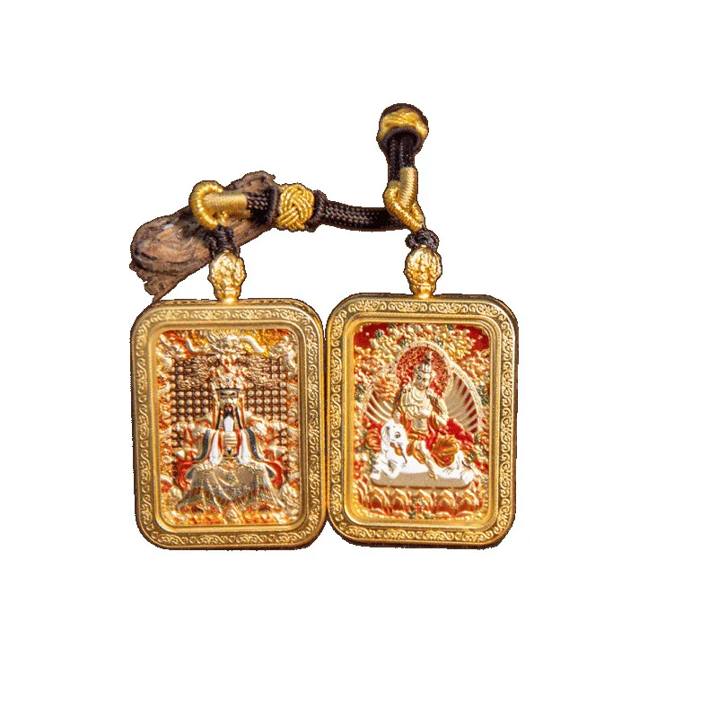 

Pure copper eight patron saints double-sided three-dimensional relief thangka 3 * 4cm