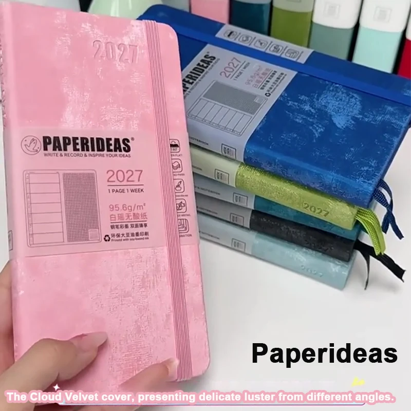 Paperideas 2027 Planner Notebook B6 Slim Weekly Monthly Diary Hardcover Pen Friendly Acid-Free Paper 95.6g School Office Journal