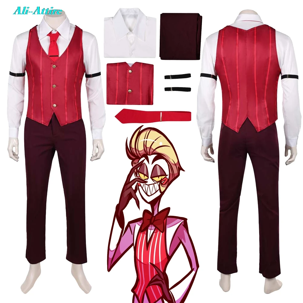 

TV Hell Inn Cosplay Alastor Top Pants Clothes Men Adult Party Disguise Roleplay Halloween Male Costume Carnival Outfit Suits
