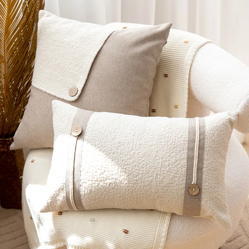 Throw Cushion Cover Light Luxury High-end Italian Chenille Living Room Sofa Bedroom Comfortable Pillow Case Cover