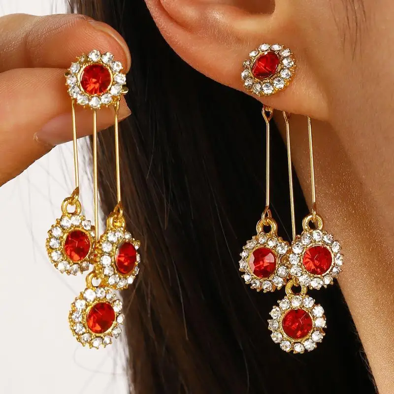 2 in 1 Drop Earrings for Women, Convertible Stud Dangle Earrings, Vintage Statement Party Jewelry