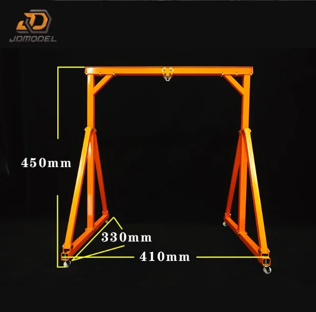 Bloque de cadena RC, piezas de Metal, gancho tensor, polipasto, grúa de pórtico portátil sin pintar para remolque de control remoto 1/14, camión, cargador, coche Dozer