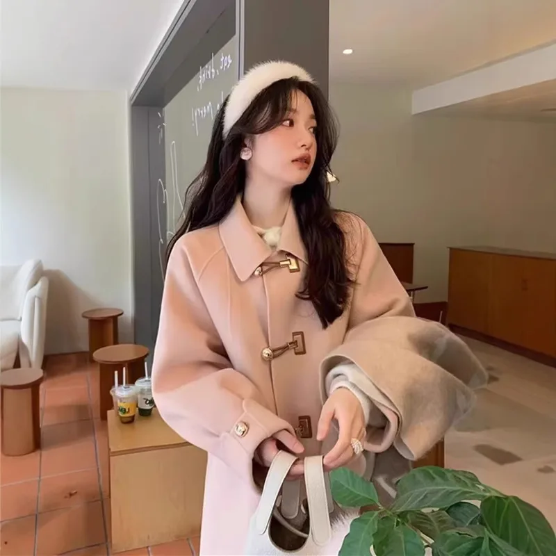 

Women Coat Cashmere 100% Wool Long Loose Woolen Coat