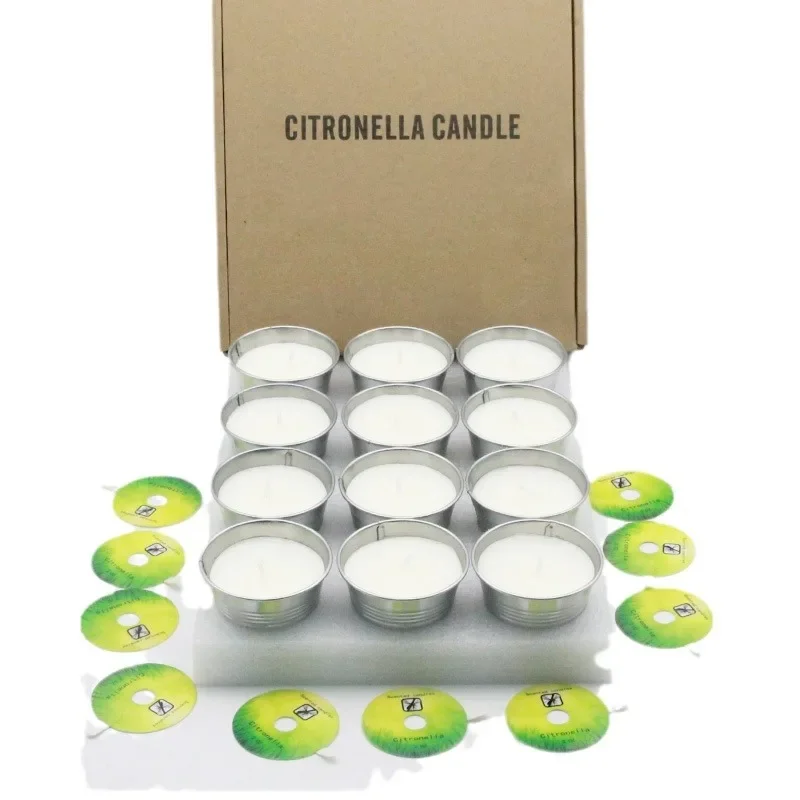 Soybean Wax Citronella Oil Iron Barrel Mosquito Repellent Aromatherapy Candle Essential Oil 12 Piece Set Gift Box