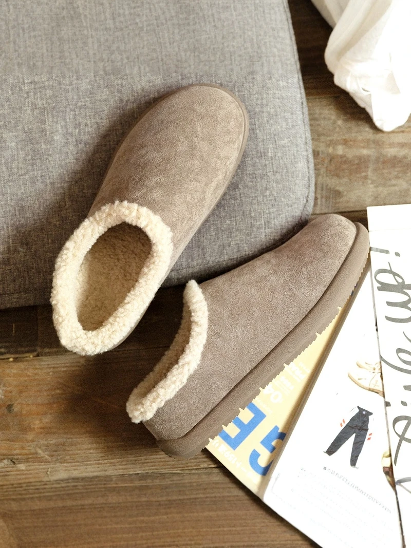 

Men's Winter Fleece Lined Snow Boots Slip on Thinsulate Warm Cold Proof Outdoor Casual Large Size Cotton Shoes Birkenshoes