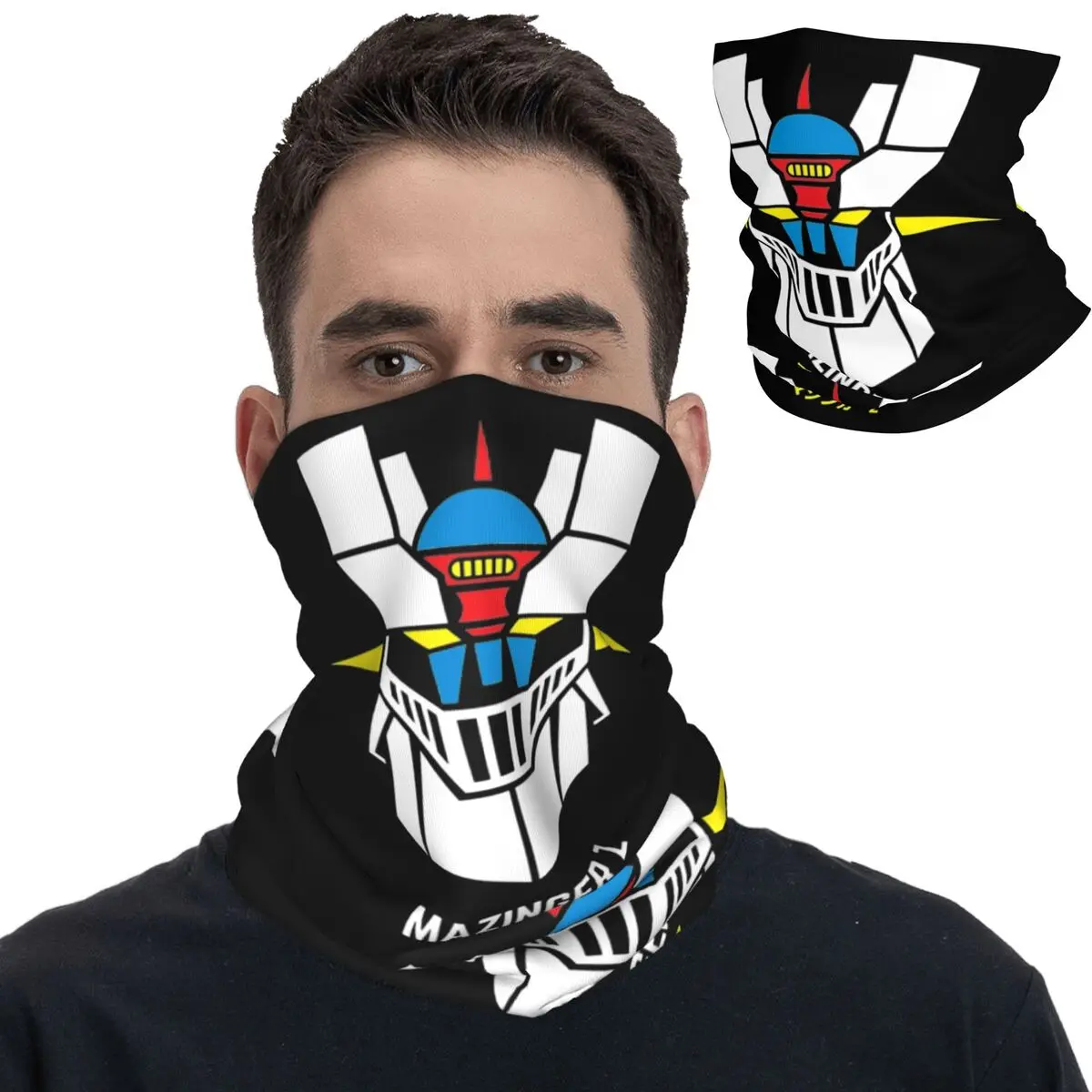 Mazinger Z Color Bandana Neck Gaiter Printed Wrap Scarf Multifunctional Headband Running Unisex Adult Breathable