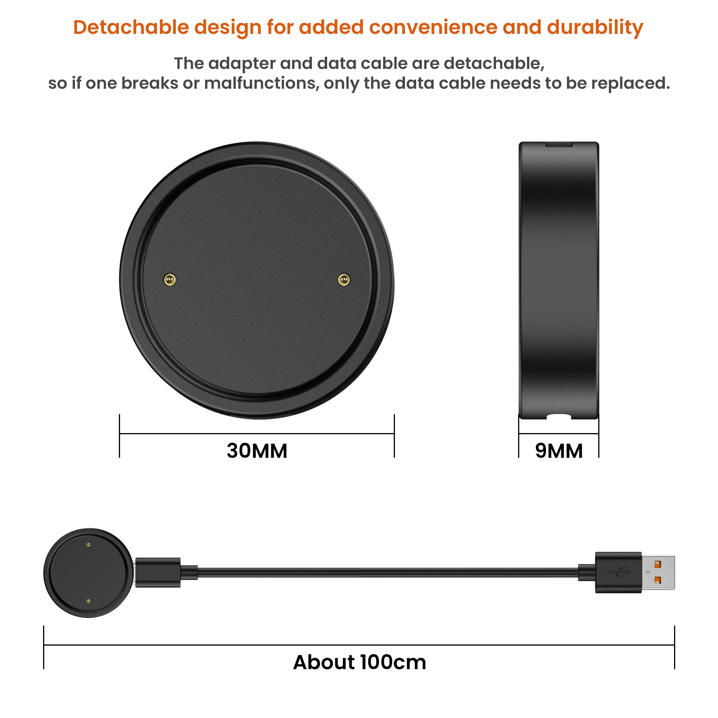 Magnetic Charger For Amazfit Active 2/Bip 6/GTR 4/GTR 3 Pro/GTS 3 4/T-Rex 2/T-Rex Ultra/cheetah pro Charging Cable Dock Holder image 5