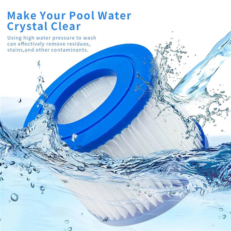 لخرطوشة فلتر حمام السباحة من النوع VI، 12 عبوة من حوض الاستحمام الساخن القابل للنفخ وفلتر سبا متوافق مع 90352E 58323E