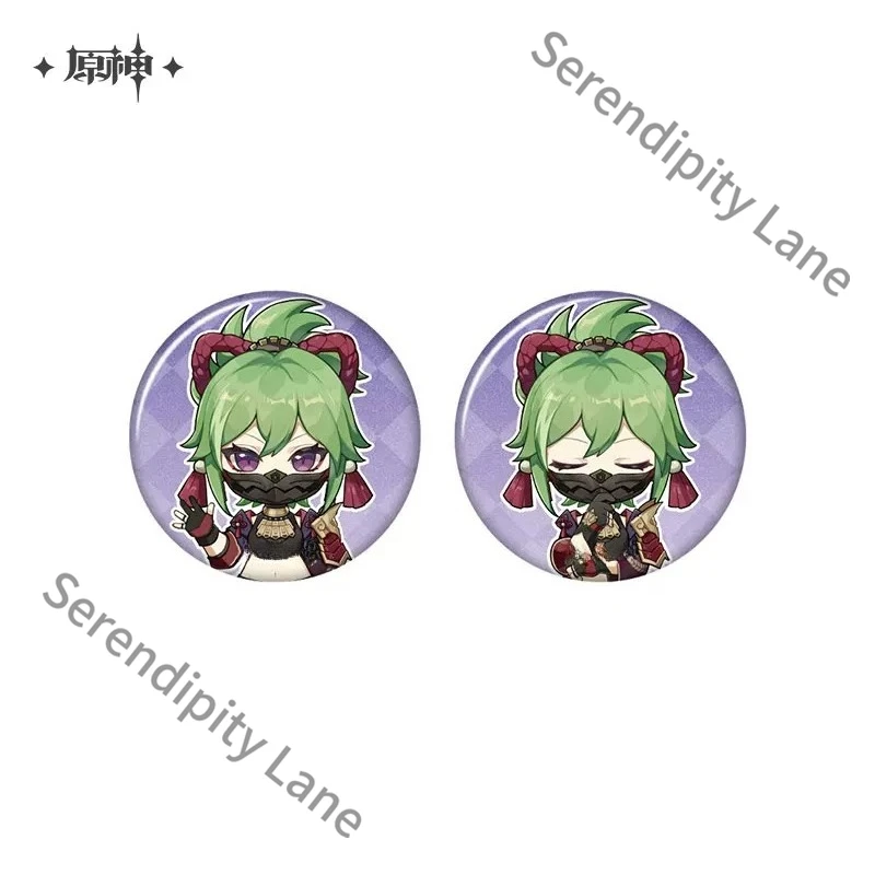 Genshin Impact Kujou Sara Hu Tao Tartaglia Klee Series Mini Badge Set Gift Goods Game Ambitus Colleagues Cosplay Tinplate Emblem