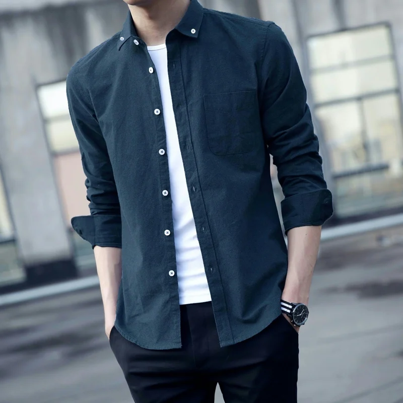 Spring Autumn Thin Cotton Work Shirt Men's Long Sleeve Denim Welder Anti-Scald Wear Resistant Casual Loose Fit Top