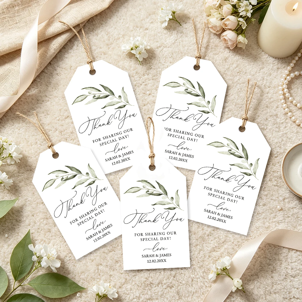 20pcs Custom Name Date Eucalyp - Kraft Hang Tag ulasan dan harga