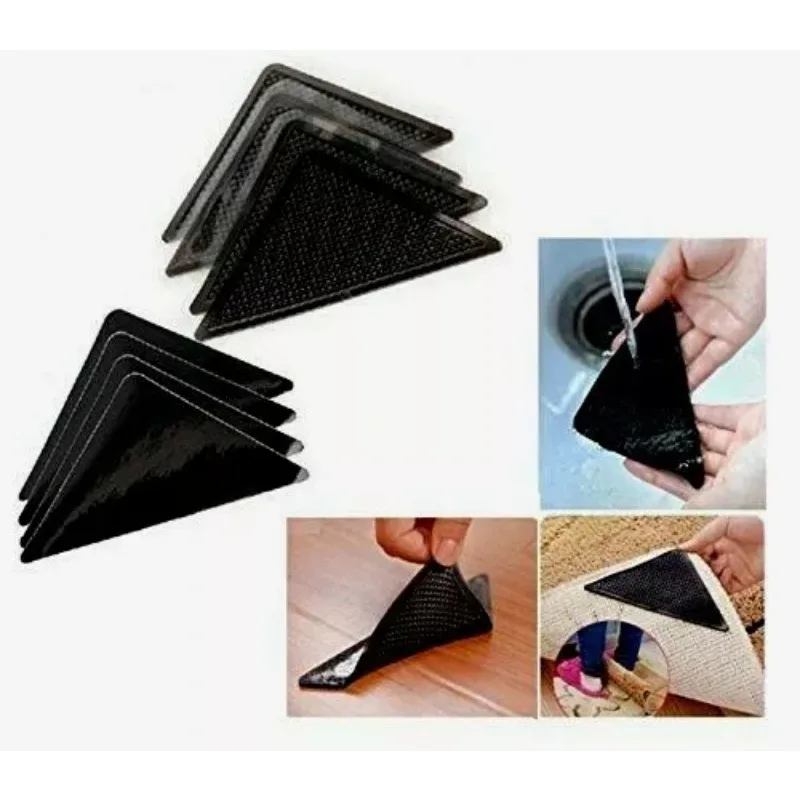 

Reusable Non-Slip Carpet Grip Pad Triangle Rubber Pad Washable Carpet Grip Tape for Tile Hardwood Laminate Floors and Corners