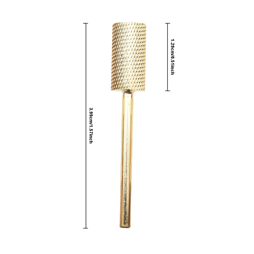 1 pz punta da trapano per unghie professionale in metallo duro dimensione gambo 3/32 "-testa piatta punta in metallo duro a canna grande grana fine- punta da trapano per unghie