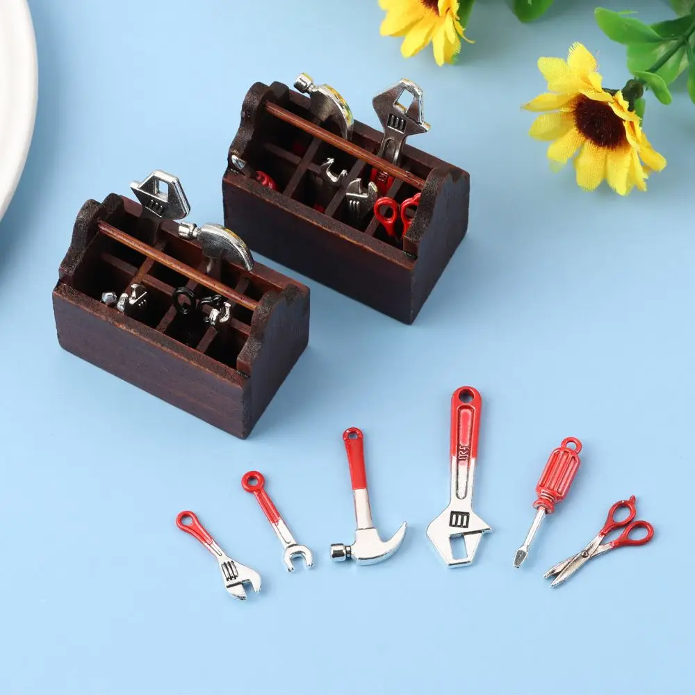 Gift Simulation Model Toys Hammer Wrench Dollhouse Kit Mini Repair Tools Miniature Toolbox Dolls Accessories